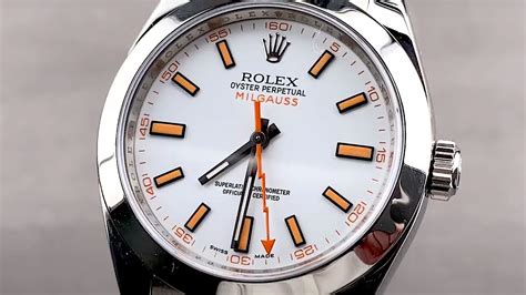 rolex milgauss white on wrist|Rolex Milgauss price list.